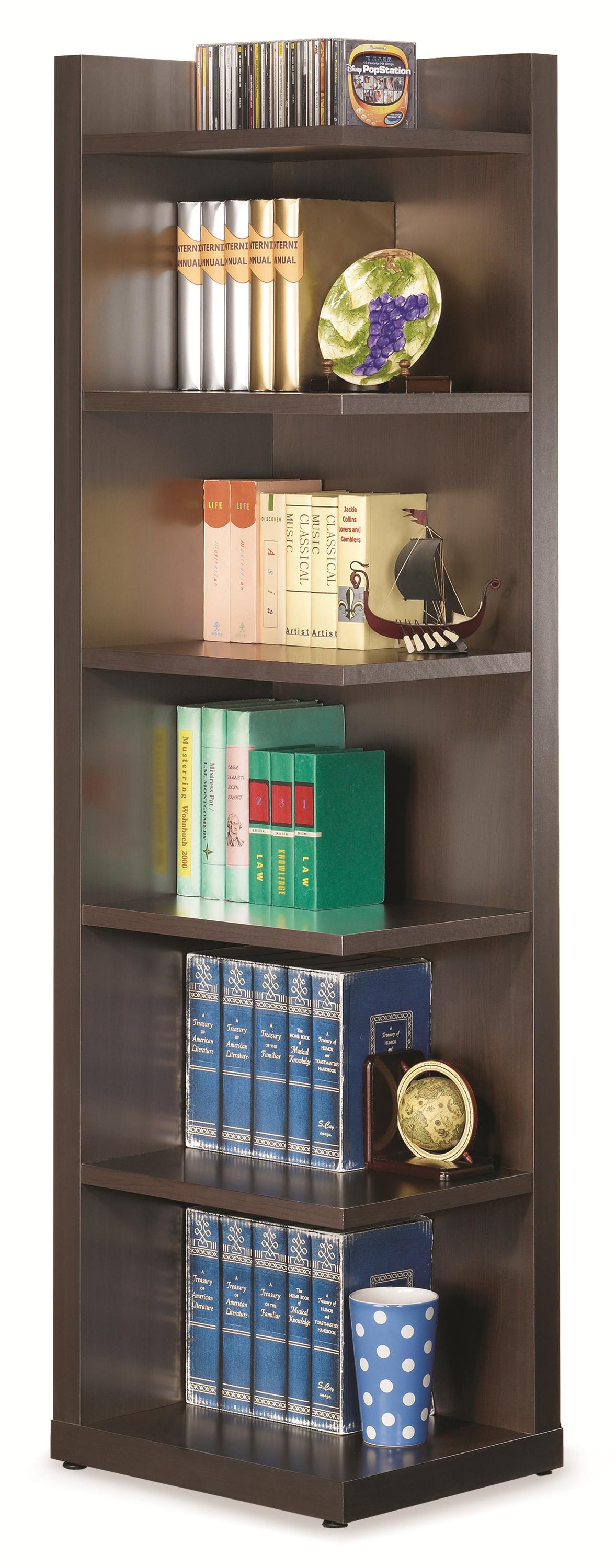 Coaster Bookcases 800270 Corner Bookcase with Open Side Value City